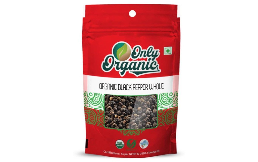 Only Organic Black Pepper Whole    Pack  100 grams